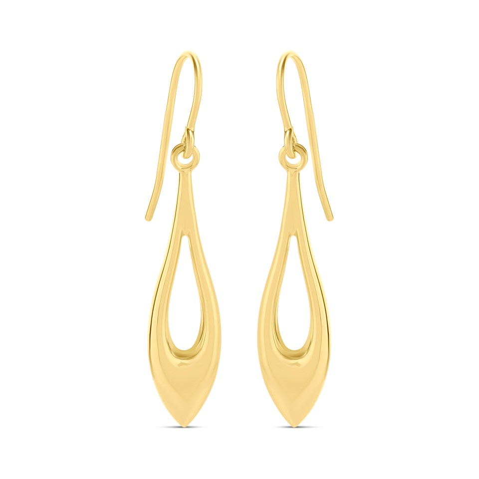 Bonded Silver / 9ct Gold Teardrop Earrings - G60131