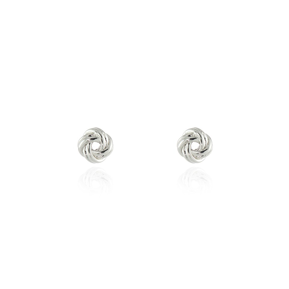 Cachet Silver Tone Knot Stud Earrings - J74198