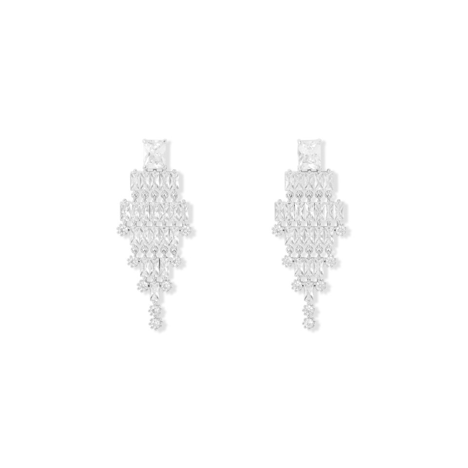Crystal Allure CZ Baguette Drop Earrings - J79100