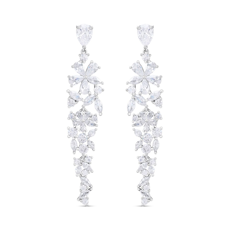 Crystal Allure CZ Waterfall Drop Earrings - J79107
