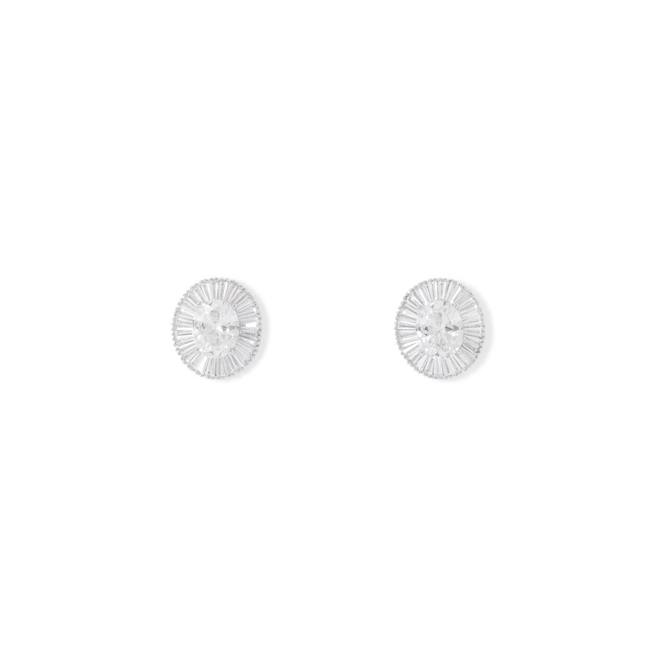 Crystal Allure CZ Circle Stud Earrings - J79109