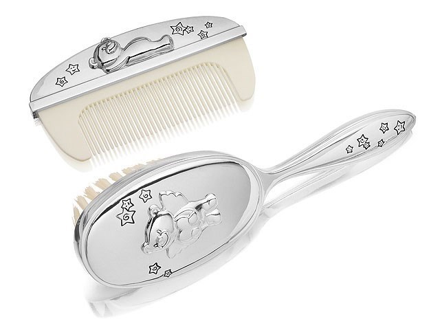 Celebrations Twinkle Twinkle Silver Plated Hair Brush And Comb Set