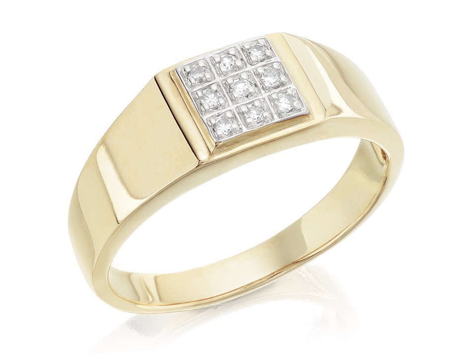 Men's .50 ct. t.w. Diamond Square-Top Ring in 14kt Two-Tone Gold |  Ross-Simons