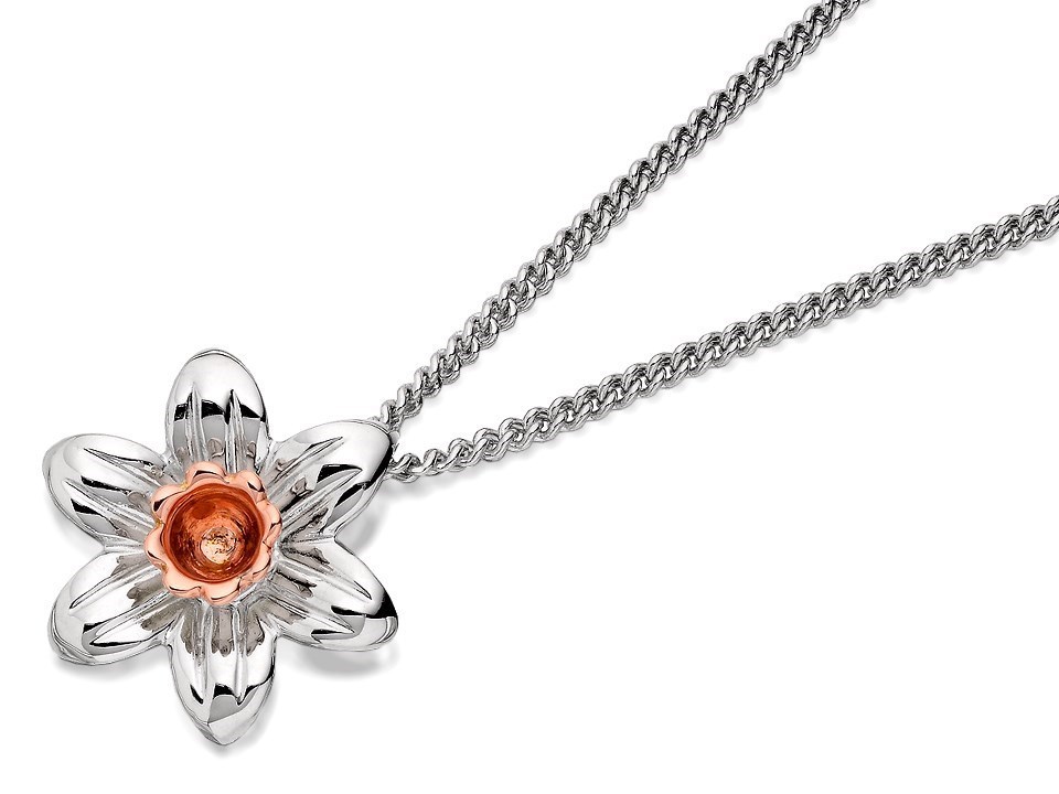 9ct Rose Gold Daffodil Necklace - R4805 