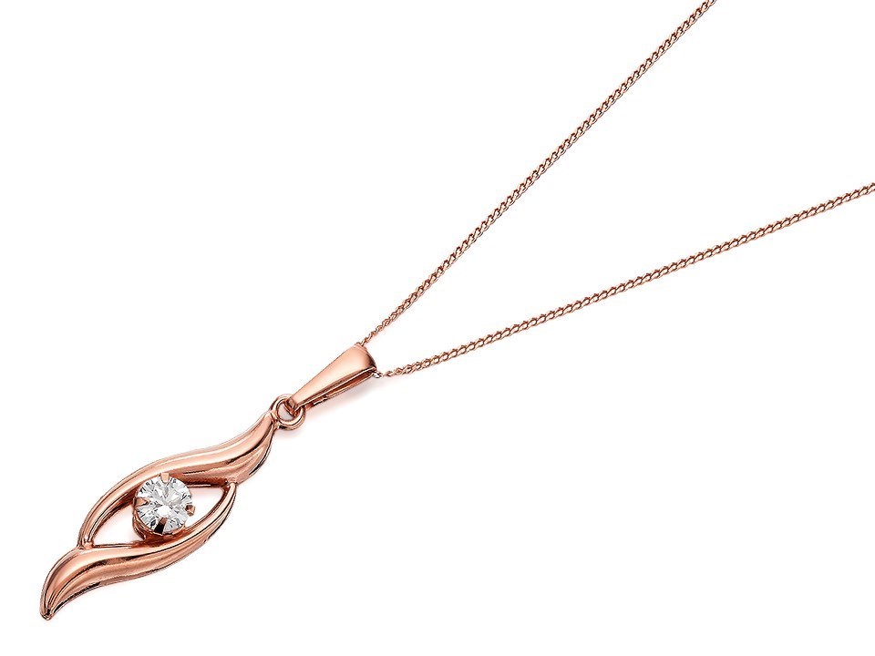 Silver Lifes Tree Rose Gold Finish Necklace | Warren James