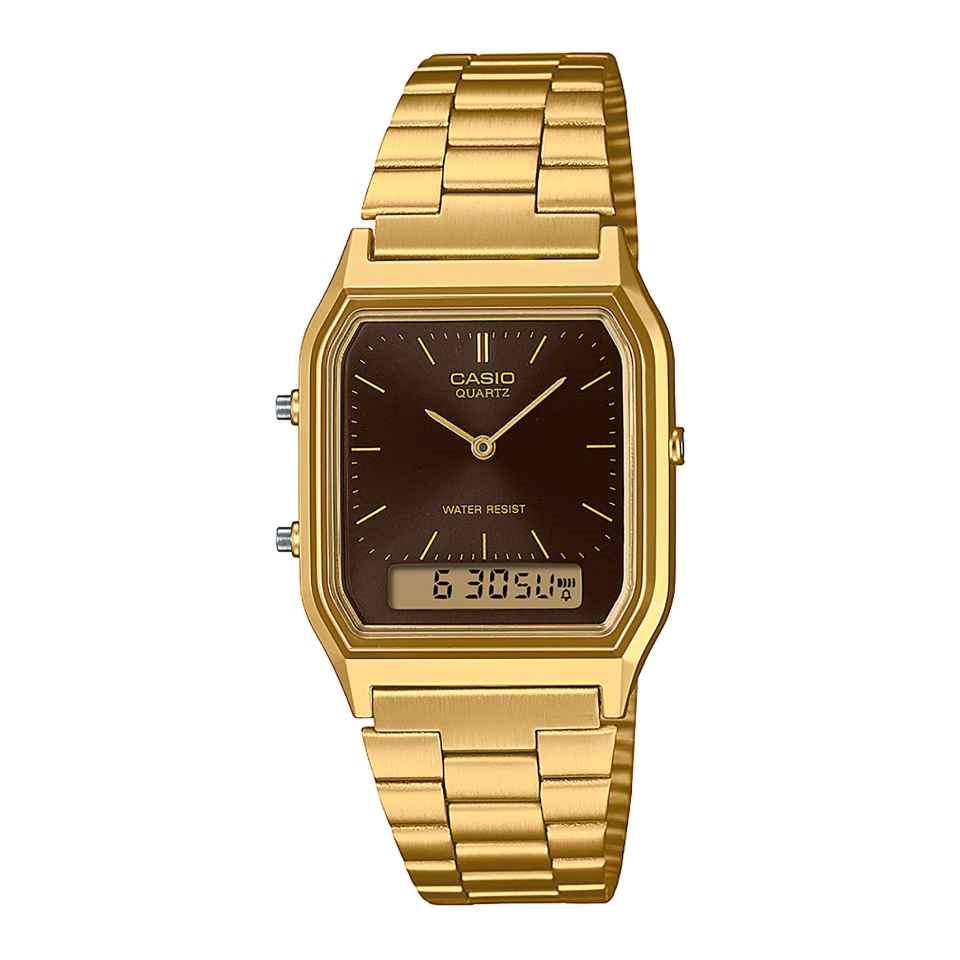 Casio Vintage AQ-230GA-5AMQYES Gold Tone Bracelet Watch - W17525