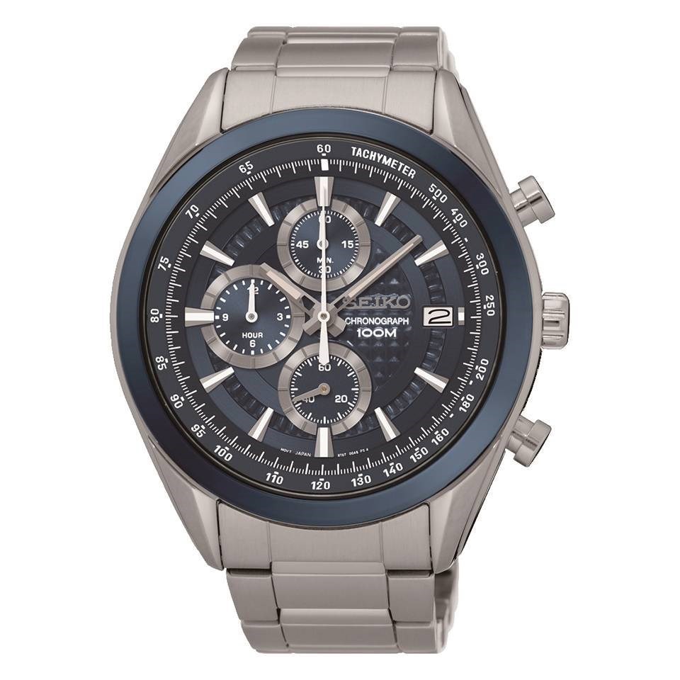 Seiko SSB177P1 Stainless Steel Chronograph Navy Blue Dial Bracelet Watch -  W25102 | F.Hinds Jewellers