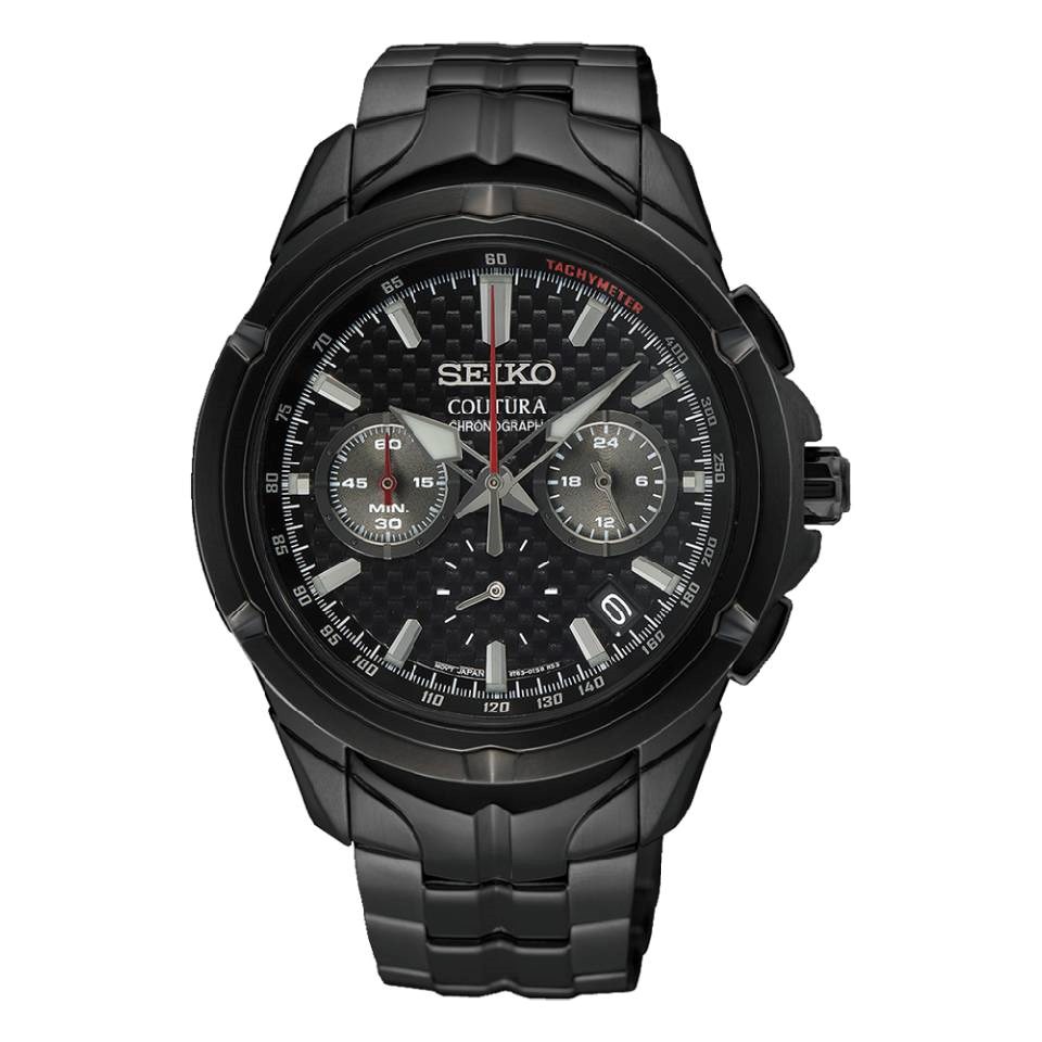 Seiko Coutura SSB443P1 Black IP Chronograph Bracelet Watch - W25427