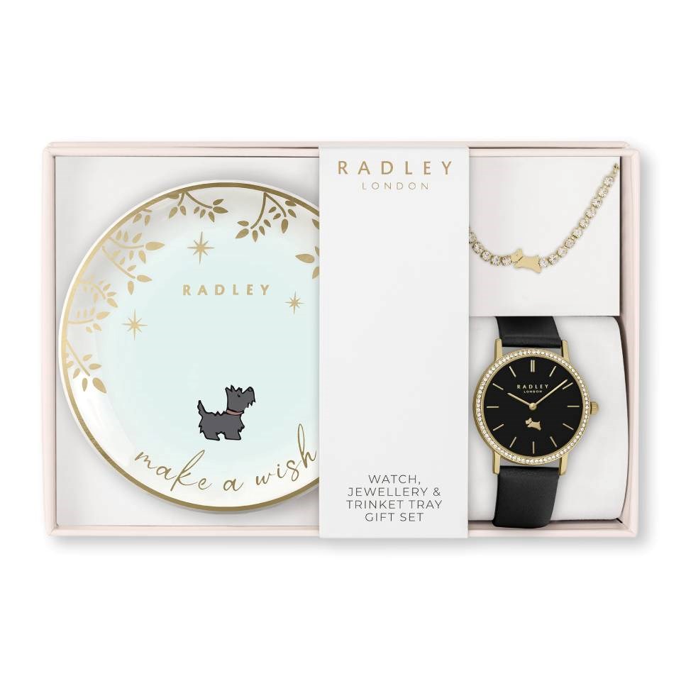 Radley RY21804A-TK-SET Black Watch, Bracelet And Trinket Tray - W51474