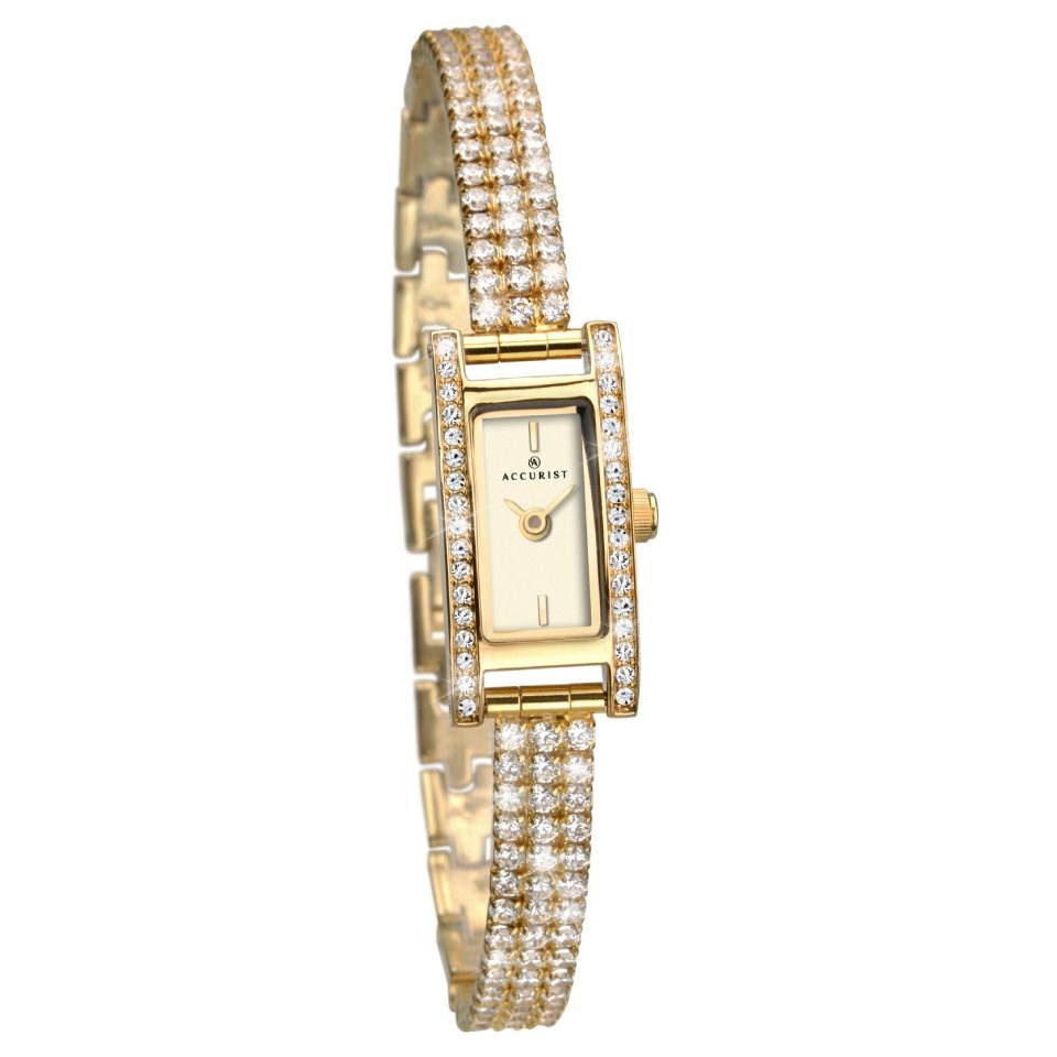 Accurist Ladies Dress Watch (78007) - Round | Stainless Steel Bracelet |  White Dial | Jewellery Collection | Accurist