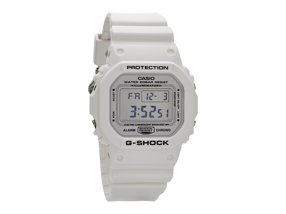 all white g shock watch