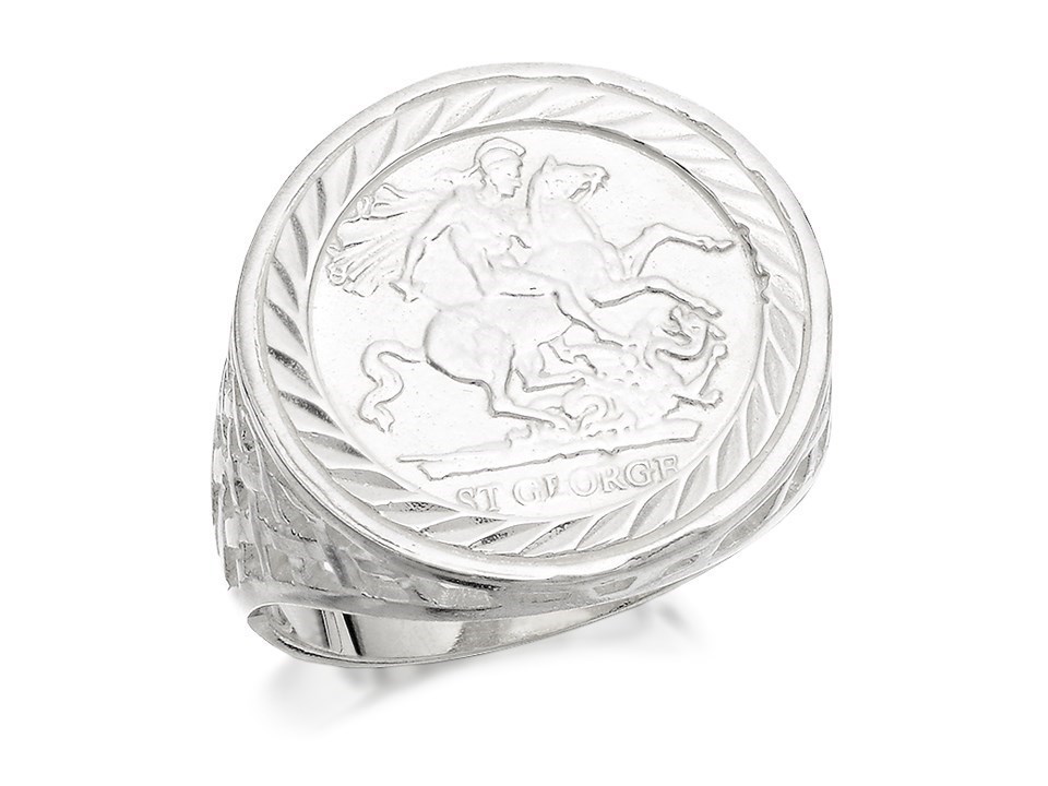 Silver Medallion Ring - Size O Only - Z50737